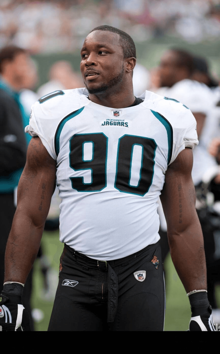 Portrait of Julius Williams in his Jacksonville Jaguars uniform during his NFL career.